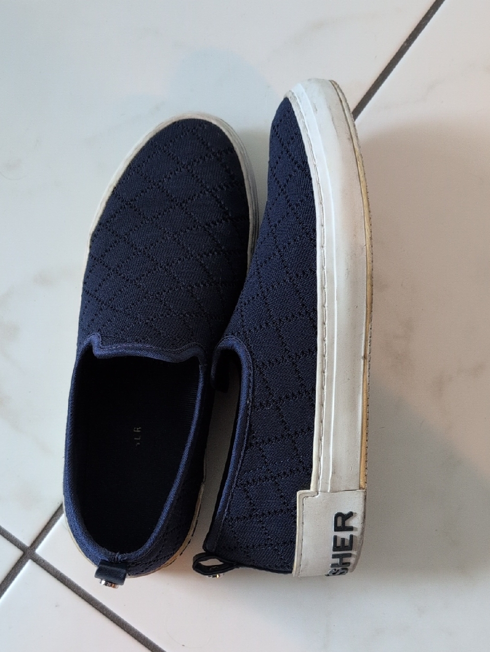 Marc Fisher Navy Quilted Slip-On Sneakers